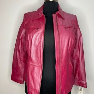 Alfani Genuine Leather Pink Jacket